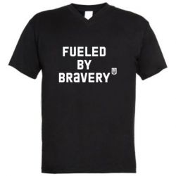 Мужская футболка  с V-образным вырезом Fueled by bravery - PrintSalon