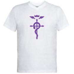 Мужская футболка  с V-образным вырезом Fullmetal Alchemist Flamel - PrintSalon