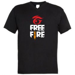 Чоловіча футболка з V-подібним вирізом Garena and Free Fire logo - PrintSalon