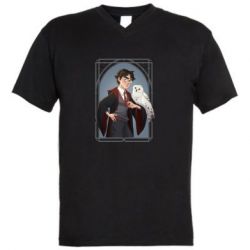 Мужская футболка  с V-образным вырезом Гарри - PrintSalon