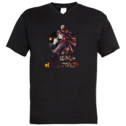 Мужская футболка  с V-образным вырезом Genshin Halloween-PrintSalon Мужская футболка  с V-образным вырезом Genshin Halloween