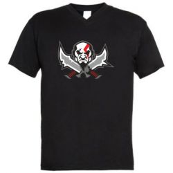 Мужская футболка  с V-образным вырезом God of war Kratos vector - PrintSalon