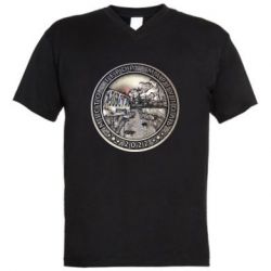 Мужская футболка  с V-образным вырезом Город герой - Мариуполь - PrintSalon