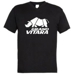 Мужская футболка  с V-образным вырезом Grand Vitara rhino - PrintSalon