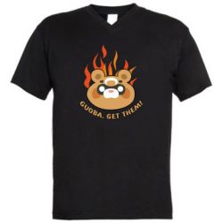 Мужская футболка  с V-образным вырезом Guoba Get Them - PrintSalon