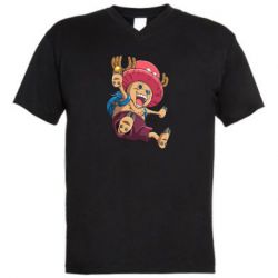 Мужская футболка  с V-образным вырезом Chopper Tony Tony with a smile - PrintSalon