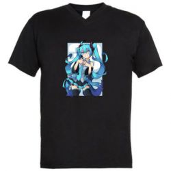 Мужская футболка  с V-образным вырезом Hatsune Miku art - PrintSalon