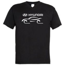 Мужская футболка  с V-образным вырезом Хендай - PrintSalon