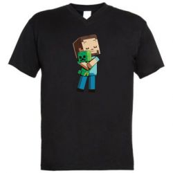 Чоловіча футболка з V-подібним вирізом Heroes from Minecraft