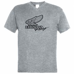 Мужская футболка  с V-образным вырезом Honda Racing art - PrintSalon