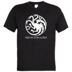 Чоловіча футболка з V-подібним вирізом House Of The Dragon Logo - PrintSalon