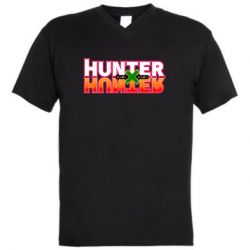 Мужская футболка  с V-образным вырезом Hunter x Hunter logo - PrintSalon