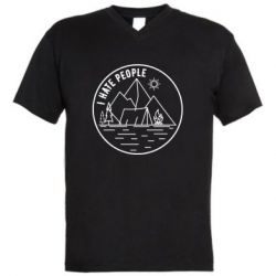 Мужская футболка  с V-образным вырезом I hate people - camper - PrintSalon