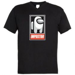 Мужская футболка  с V-образным вырезом Impostor AmongUs - PrintSalon