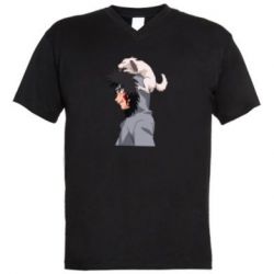 Чоловіча футболка з V-подібним вирізом Инузука Кіба та Акамару - PrintSalon