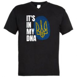 Мужская футболка  с V-образным вырезом It is in my DNA Ukraine - PrintSalon