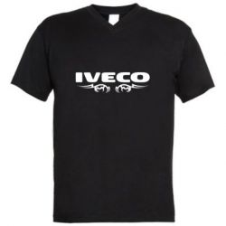 Мужская футболка  с V-образным вырезом Iveco Logo Art - PrintSalon