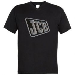Мужская футболка  с V-образным вырезом JCB cool logo - PrintSalon