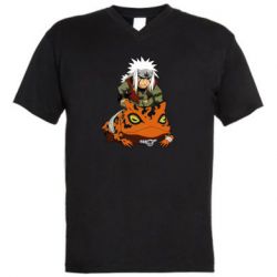 Чоловіча футболка з V-подібним вирізом Jiraiya and Gamabunta - PrintSalon