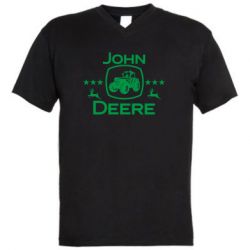 Мужская футболка  с V-образным вырезом John Deere and tractor fanArt - PrintSalon