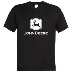 Чоловіча футболка з V-подібним вирізом John Deere color logo - PrintSalon