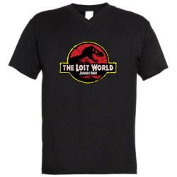 Мужская футболка  с V-образным вырезом Jurassic Park - PrintSalon