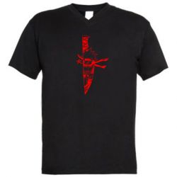 Чоловіча футболка з V-подібним вирізом Kakashi knife - PrintSalon