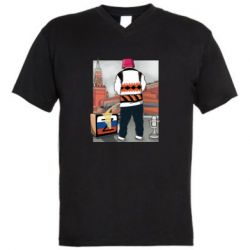 Мужская футболка  с V-образным вырезом Калуш и рашка - PrintSalon