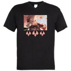 Чоловіча футболка з V-подібним вирізом Kazuha with anemo symbol