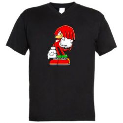 Мужская футболка  с V-образным вырезом Knuckles the Echidna - PrintSalon