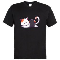 Чоловіча футболка з V-подібним вирізом Котик-суши