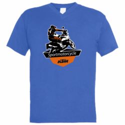 Мужская футболка  с V-образным вырезом KTM Sportmotorcycle Art - PrintSalon
