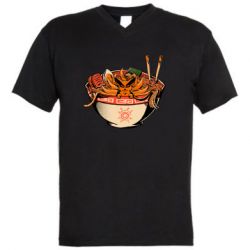 Мужская футболка  с V-образным вырезом Kurama in ramen - PrintSalon