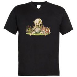 Мужская футболка  с V-образным вырезом Кусанали с аранарами - PrintSalon
