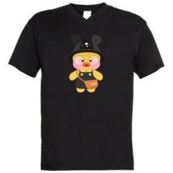 Мужская футболка  с V-образным вырезом Лалафанфан в панаме - PrintSalon