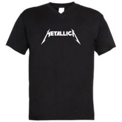 Мужская футболка  с V-образным вырезом Logo Metallica - PrintSalon