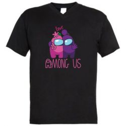 Мужская футболка  с V-образным вырезом Love is Among Us - PrintSalon