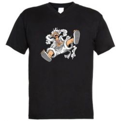 Мужская футболка  с V-образным вырезом Луффи пробуждение - PrintSalon