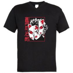 Мужская футболка  с V-образным вырезом Masked Tangio - PrintSalon