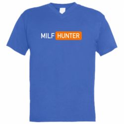 Мужская футболка  с V-образным вырезом Milf hunter - PrintSalon