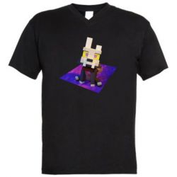 Мужская футболка  с V-образным вырезом Minecraft King - PrintSalon