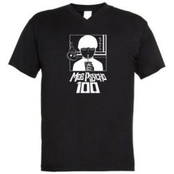 Мужская футболка  с V-образным вырезом Моб Психо 100 - PrintSalon