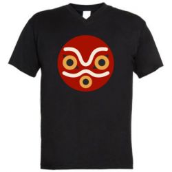 Мужская футболка  с V-образным вырезом Mononoke mask - PrintSalon