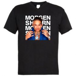 Мужская футболка  с V-образным вырезом Morgenshtern - PrintSalon