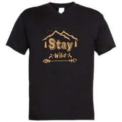 Мужская футболка  с V-образным вырезом Mountains - Stay Wild - PrintSalon