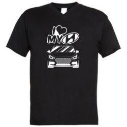 Мужская футболка  с V-образным вырезом Моя любовь Хендай - PrintSalon