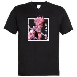 Мужская футболка  с V-образным вырезом Нацу - PrintSalon