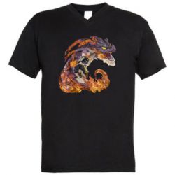 Мужская футболка  с V-образным вырезом Natsu with a dragon - PrintSalon