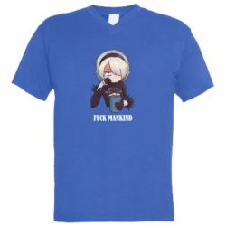 Чоловіча футболка з V-подібним вирізом Nier. Fuck Mankind - PrintSalon