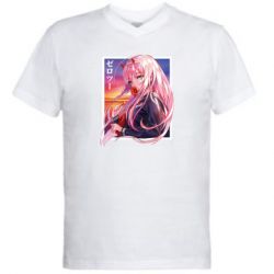 Мужская футболка  с V-образным вырезом Ноль Два - PrintSalon